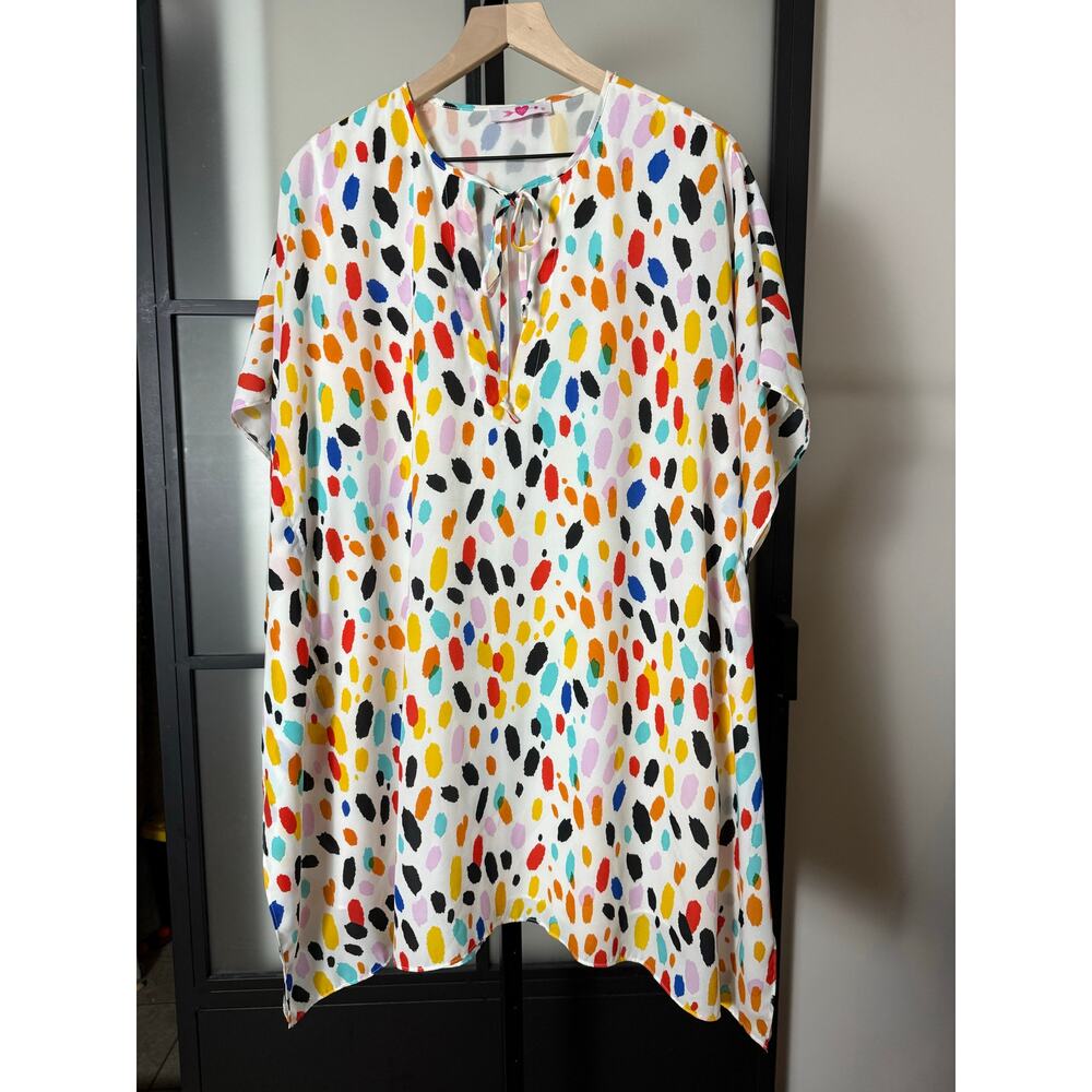 Buddy Love White Mini Dress with Multicolor Confetti Print